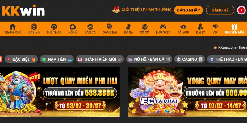 Ưu đãi phong phú tại KKWIN